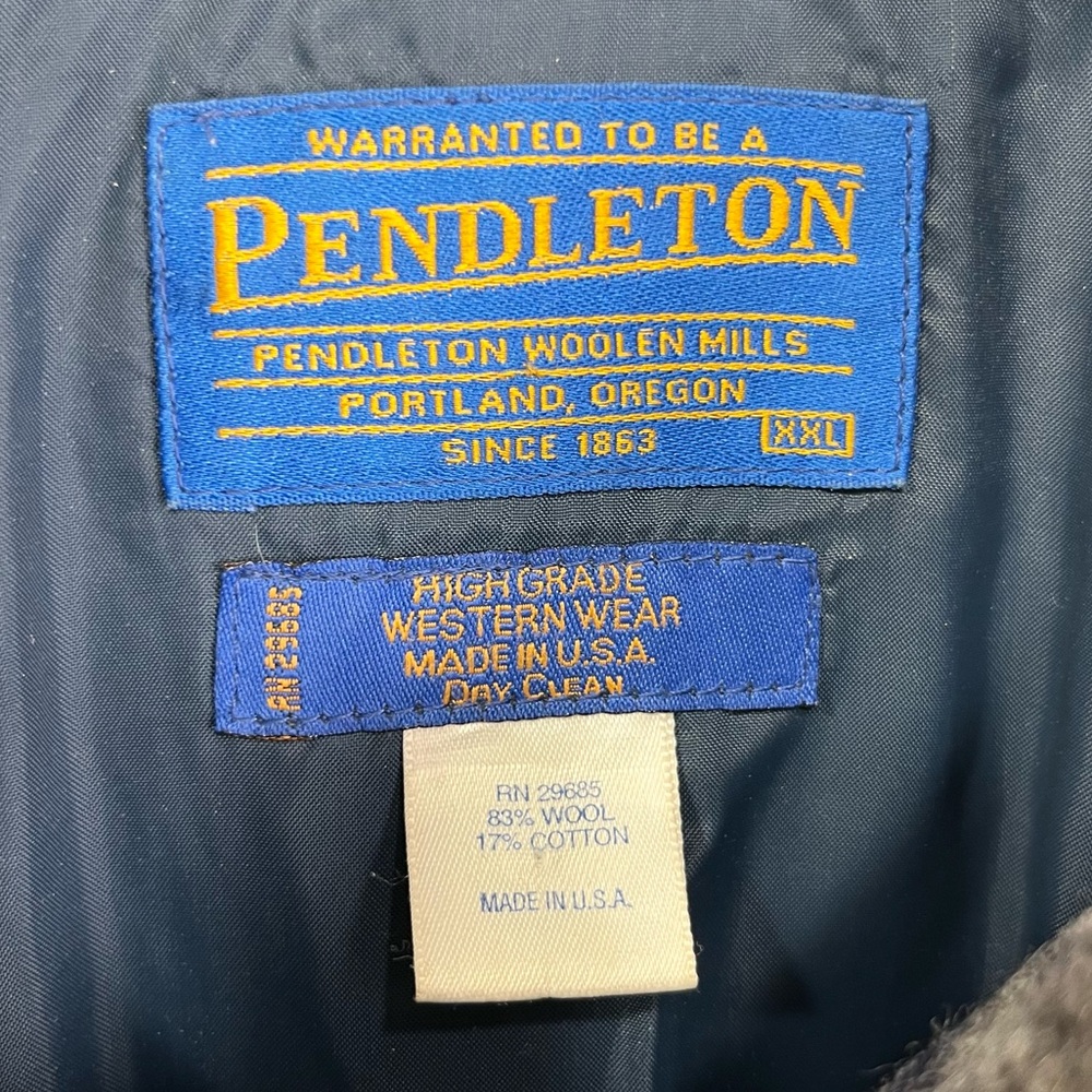 Vintage Pendleton Wool Bomber Jacket Men XXL High… - image 7